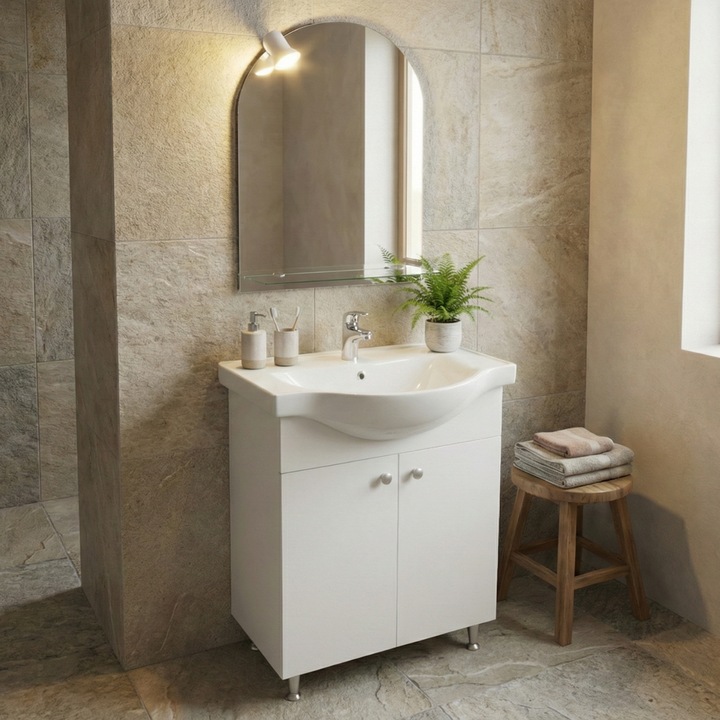 Set mobilier baie Selena 3, 50 cm, 3 piese, alb