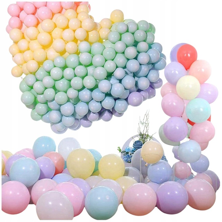 Lufi girland, SNM, 155 darabos készlet, lenyűgöző pasztell színek, rögzítő szalagokkal együtt, keresztelőre, születésnapra, vidám hangulat, boltív