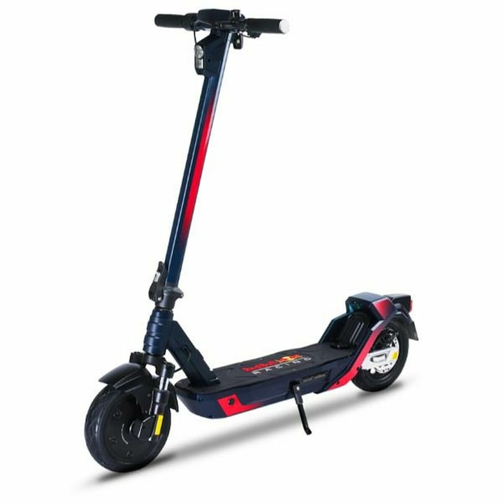 Trotineta electrica, Red Bull, 500 W, 48 V, baterie 12 000 mAh, autonomie 40-45 km, viteza 25 km/h, roti 10", pliabil, IPX4, LED