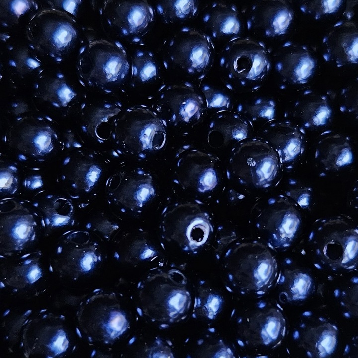 Margele plastic 8mm, bleumarin, 200 buc