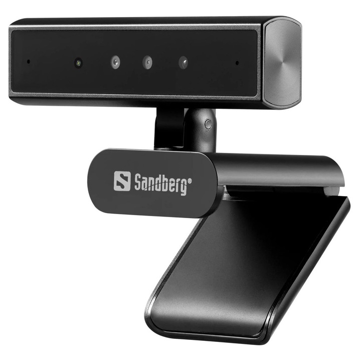 Camera Web Sandberg Face-ID Webcam Mini Pro, 2K, Microfon, Negru