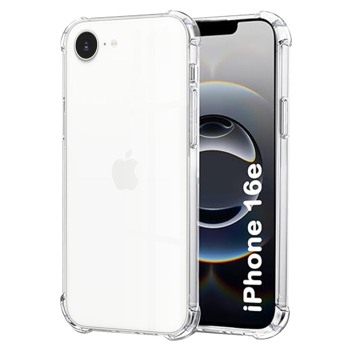 Husa pentru iPhone 16e / iPhone 17e, Silicon Clear, Stef's Cat, Transparent