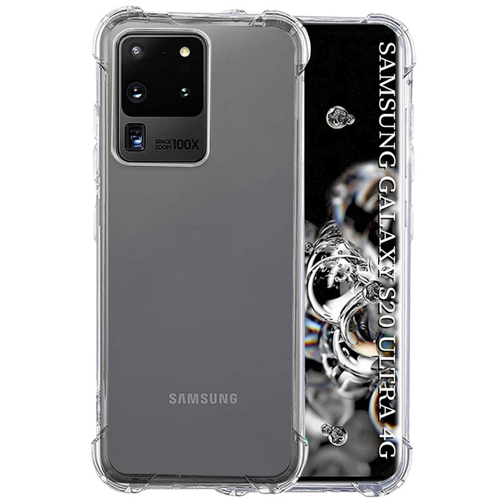 Husa Clear Anti-Soc pentru Samsung Galaxy S20 Ultra 4G / S20 Ultra 5G, Protectie Colturi AirBag, Rezisntenta Socuri si Zgarieturi, Design Slim, Transparenta