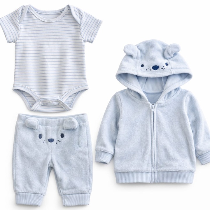 Compleu Carter's 3 piese bumbac 6, Albastru deschis