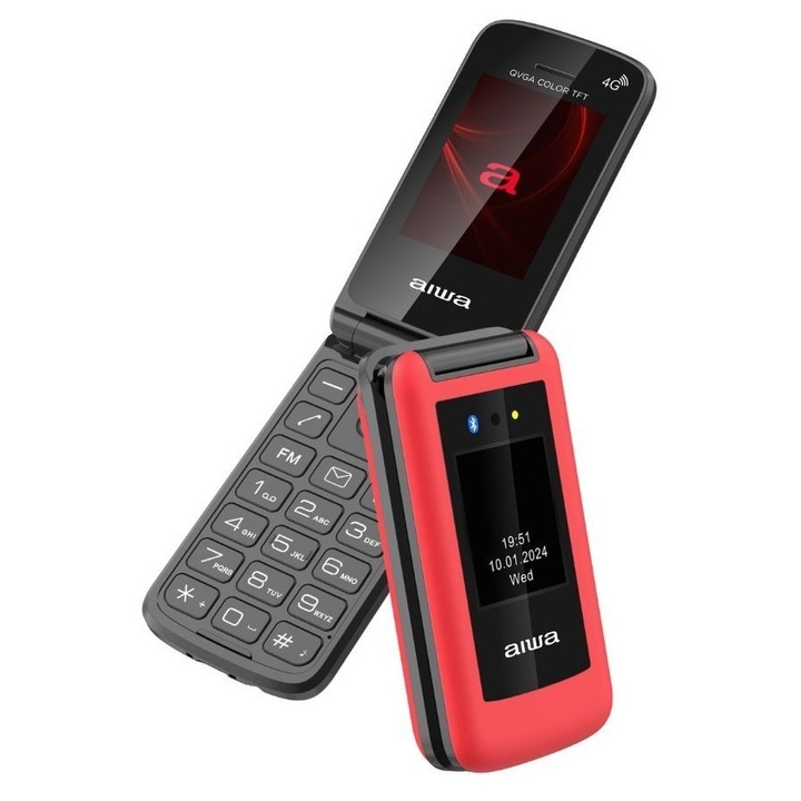 Aiwa FP-30-4G DualSIM mobiltelefon, piros, 2 "4", 4G, 1000mAh