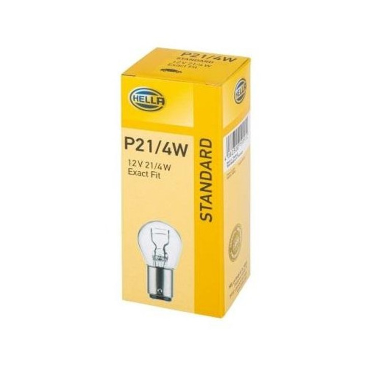 Izzó autóhoz, féklámpa/hátsó lámpa P21/4W 12V 21/4W BAZ15d HELLA 8GD 004 772-121 (Darabonkénti ár)