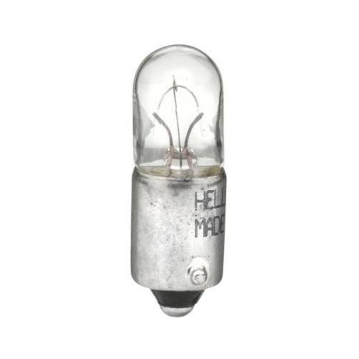 Bec Auto HELLA STANDARD rendszámtábla világításhoz, 12V, 4W, T4W, BA9s csatlakozó (Kód 8GP 002 067-121)