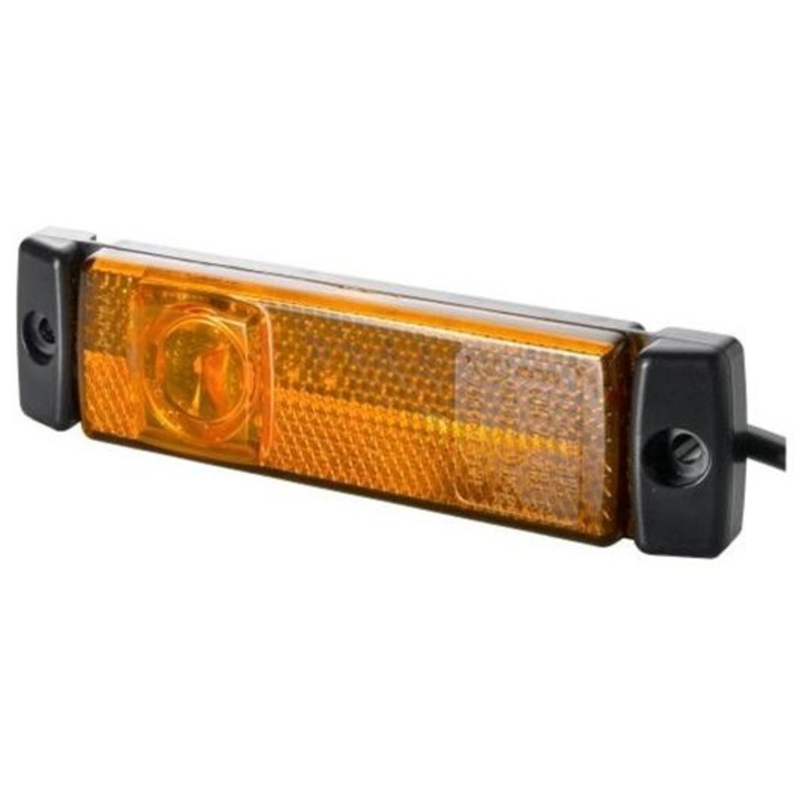 Lumina de pozitie HELLA 2PS 008 645-887, 32 x 130 mm, W5W, 1 W, 24 V, culoare portocalie, cablu de 180 mm lungime