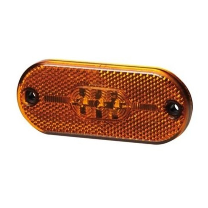 Lumina de pozitie LED HELLA 2PS 357 009-101, 44 x 108 mm, 0.5 W, 24 V, portocaliu, cablu 150 mm