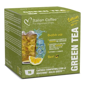 Capsule Ceai Verde cu Lamaie Italian Coffee, 16 capsule, compatibile cu Dolce Gusto