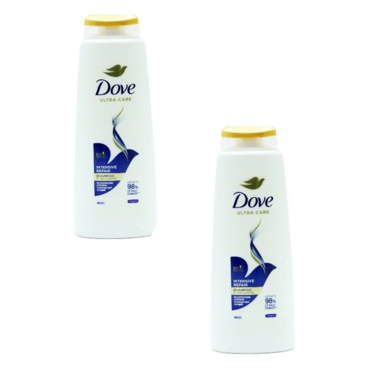 Set 2 X Sampon Dove Intense Repair pentru par deteriorat, 400 ml