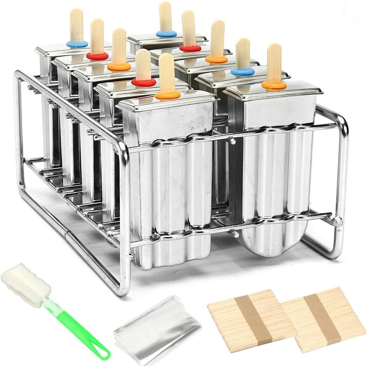 Forme Inox pentru Inghetata Sanatoasa, Set 10 Bucati