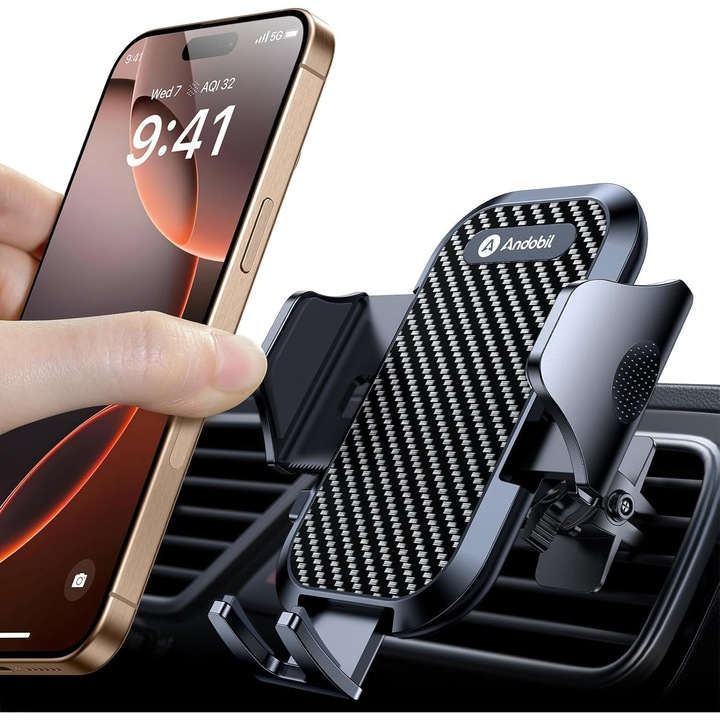 Suport Auto pentru Telefon andobil, Prindere la Ventilatie, Rotire 360°, Stabilitate Ridicata