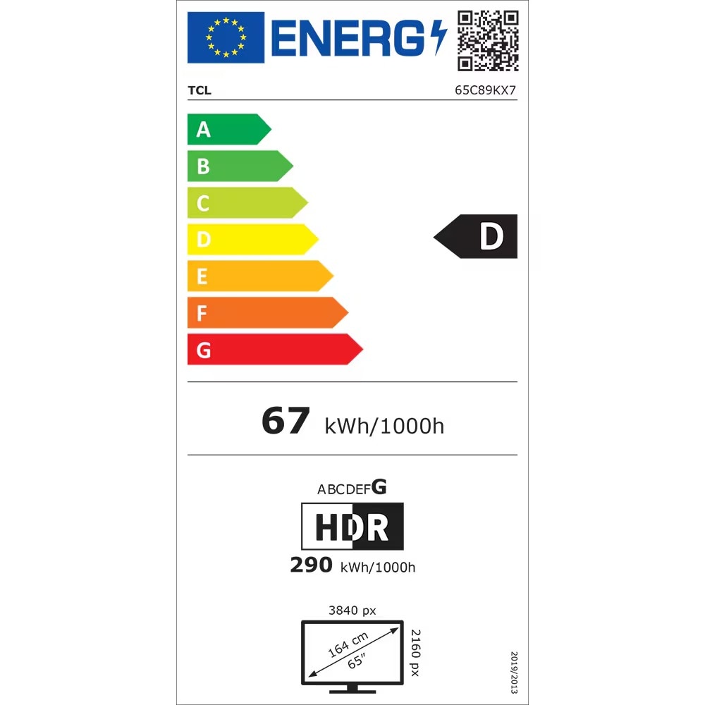 Televizor Mini LED Smart TCL 65C89K, Ultra HD 4K, 164cm