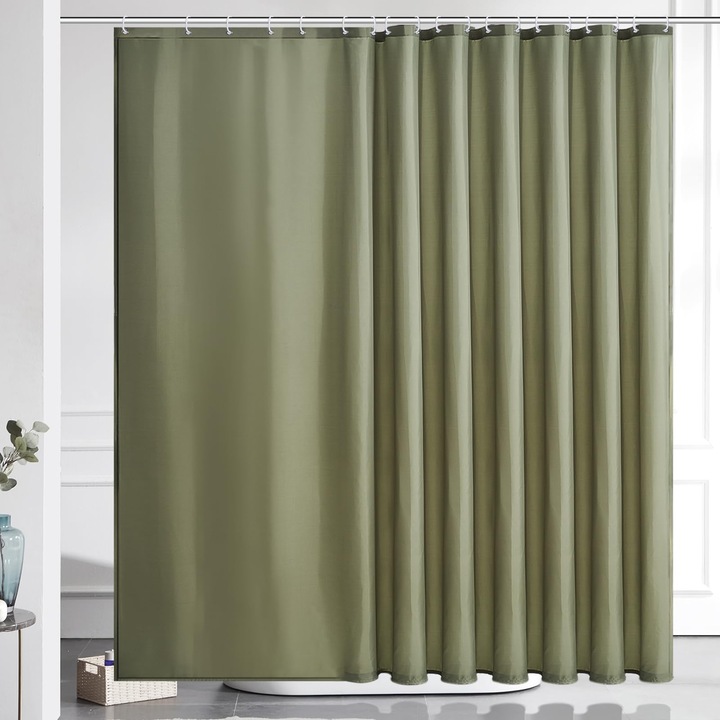 Perdea de Dus Furlinic 275x180 cm, Impermeabila si Rezistenta la Mucegai, Verde Salvie