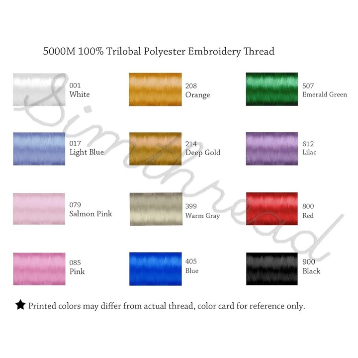 Set ata de brodat Simthread, 12 bobine, 5000m, culori asortate