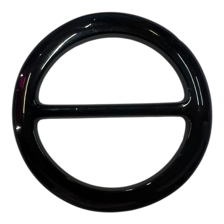 Кръгла пластмасова катарама, 5 см, черна, комплект от 10 броя