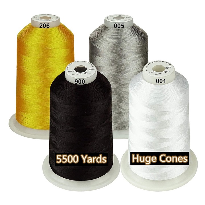 Set Ata De Brodat Simthread, 4 Bobine, 5000m, Culori Variate