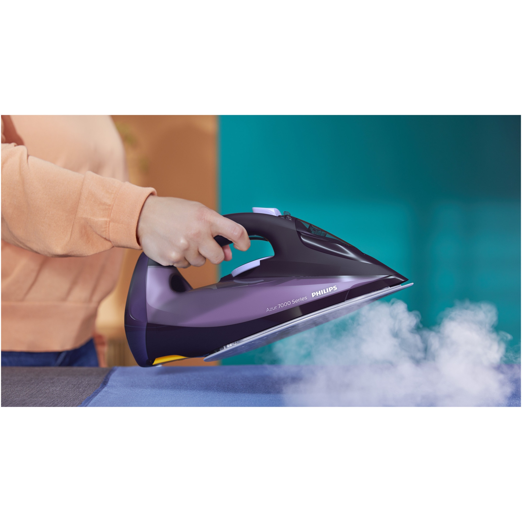 Fier de Calcat PHILIPS Seria 7000 DST7051/30, 2800W, 250g/min, 300ml, Talpa SteamGlide Elite, Mov