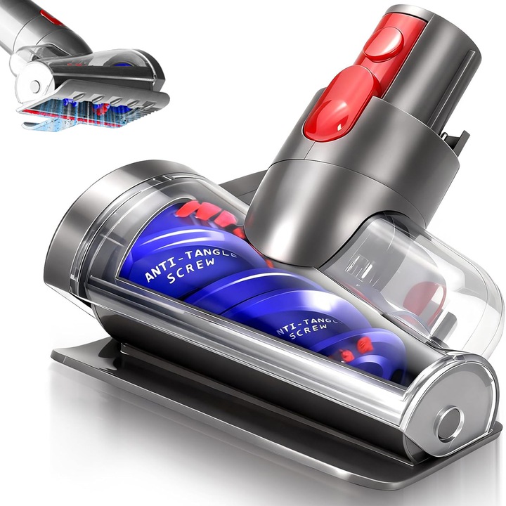 Perie de schimb pentru aspiratoare, Bedee®, Perie turbo anti-incalcire tip conica compatibila cu Dyson V7 V8 V10 V11 V15, pentru covoare si podele dure, Saltea, Canapea, Curatare fara efort, ceea ce Imbunatateste durabilitatea
