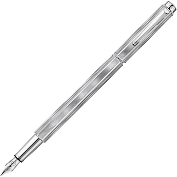 Caran d'Ache Ecridor Milanese toll, ezüst, hatszögletű test, 13.6cm, F acélhegy