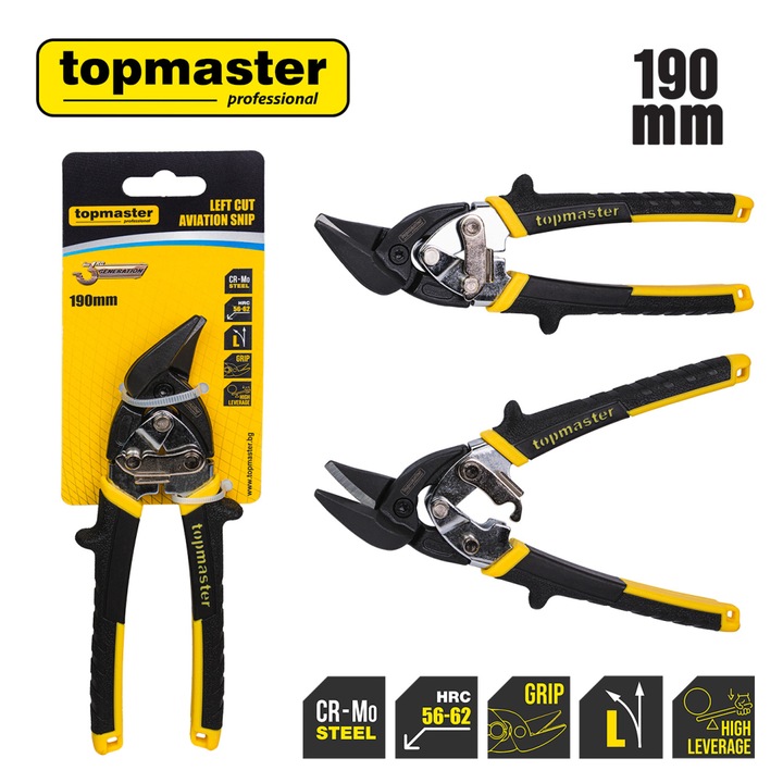 Lemezvágó olló "S" 190mm TOPMASTER
