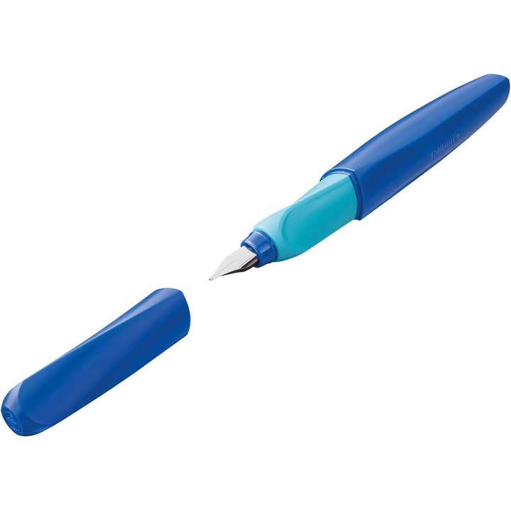 Pelikan Twist töltőtoll, M hegy, Összecsukható doboz, Intenzív kék
