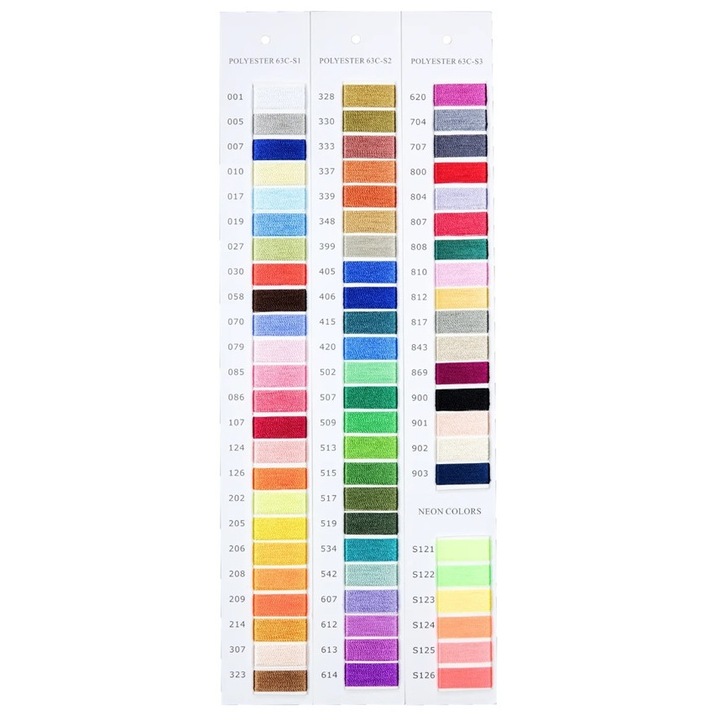 Set Ata de Brodat Simthread, 63 Bobine, 1000m, 40wt, Multicolor