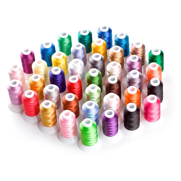 Set Ata de Brodat 40 Bobine, 500m, Multicolor, 40wt