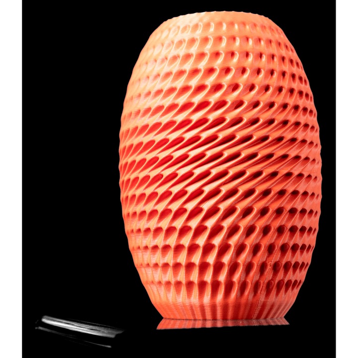 Vaza Decorativa Moderna, Design Texturat 3D, Fabricata in Romania, pentru Flori sau Decor Interior, Culoare Portocaliu