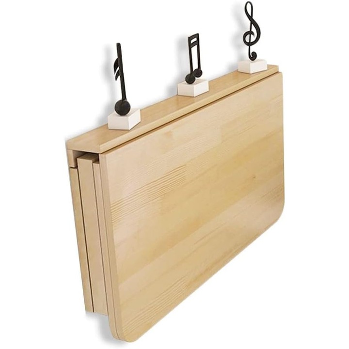 Сгъваемо бюро Gdmokle, 80x50x33 см, дизайн от борово дърво, устойчиво на влага, стенен монтаж