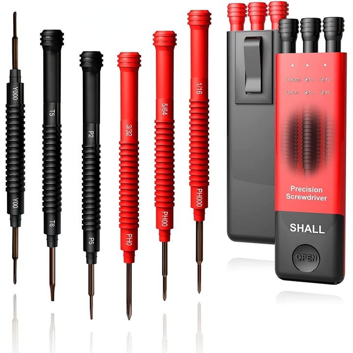 Set 6 Surubelnite de Precizie cu 12 Capete, Magnetic, Mini, Trusa