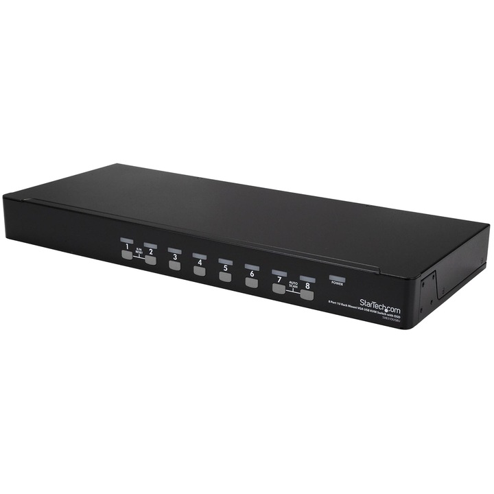 KVM Rack Kapcsoló 8 Portos USB 1U OSD-vel és Kábelekkel