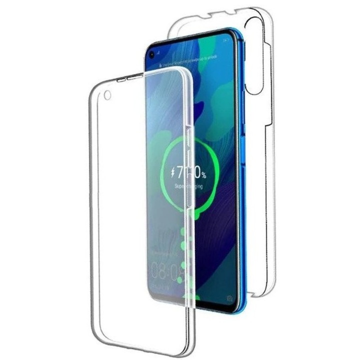 Husa Compatibila de Protectie, OEM, pentru Samsung Galaxy A40, Acoperire Completa 360, Silicon, Transparent