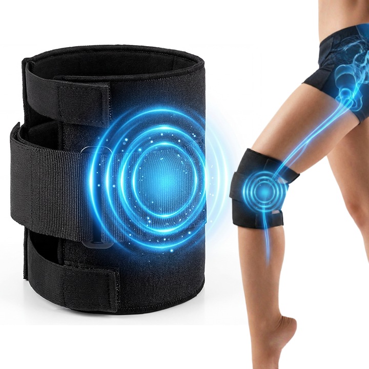 Genunchieră ortopedică Sanatate Forte, ajustabilă universală, terapie magnetică, suport genunchi, material textil