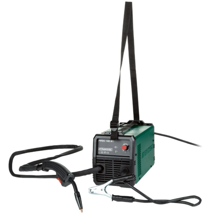 Aparat de sudura cu invertor Parkside PIFDS 120 A1, 25-120 A, greutate 4, 4 kg, dimensiuni 331x161x199 mm
