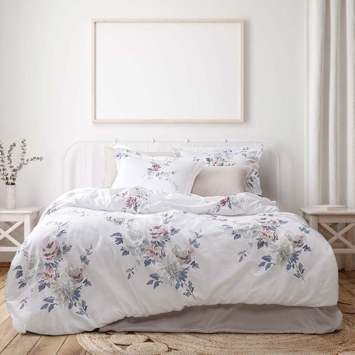 Dupla ágynemű, 100% luxus szatén pamut, 240x260 cm, 6 részes, Class Home Collection, Herra Charm Floral