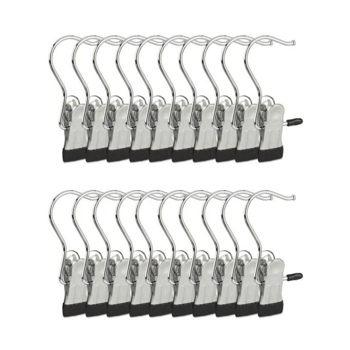 20 db fém forgatható ruhafogas klipsszel