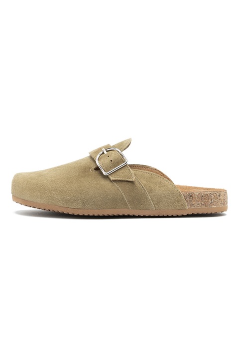 RYŁKO, Saboti din piele intoarsa, Verde masliniu, 41