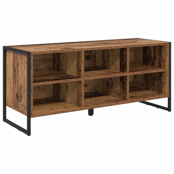 vidaXL Cipőszekrény tárolóval Öreg fa 100 x 35 x 44 cm Faanyag 886454