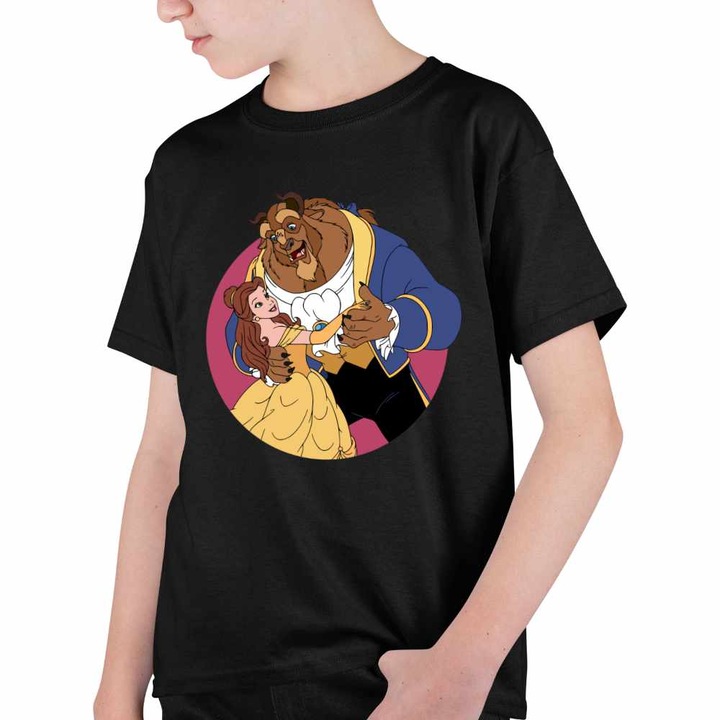 Tricou Copii Baieti Frumoasa si Bestia Vals, Fekete