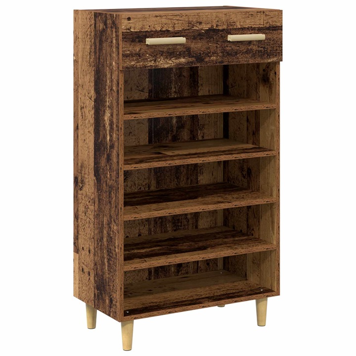 vidaXL Cipőszekrény fiókkal polcokkal Öreg fa 60 x 35 x 105 cm Faanyag 8004210