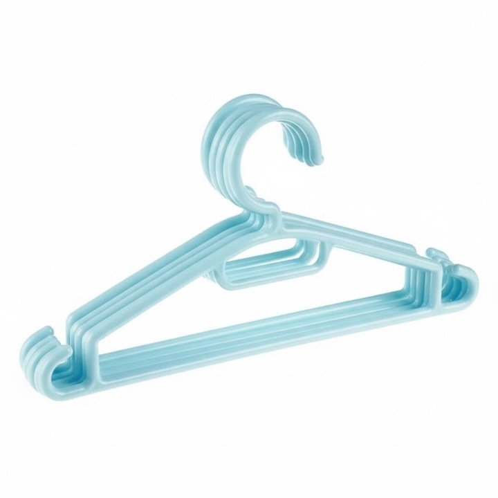 Set 5 umerase pentru hainutele copiilor, plastic, 30x14.7 cm, albastru