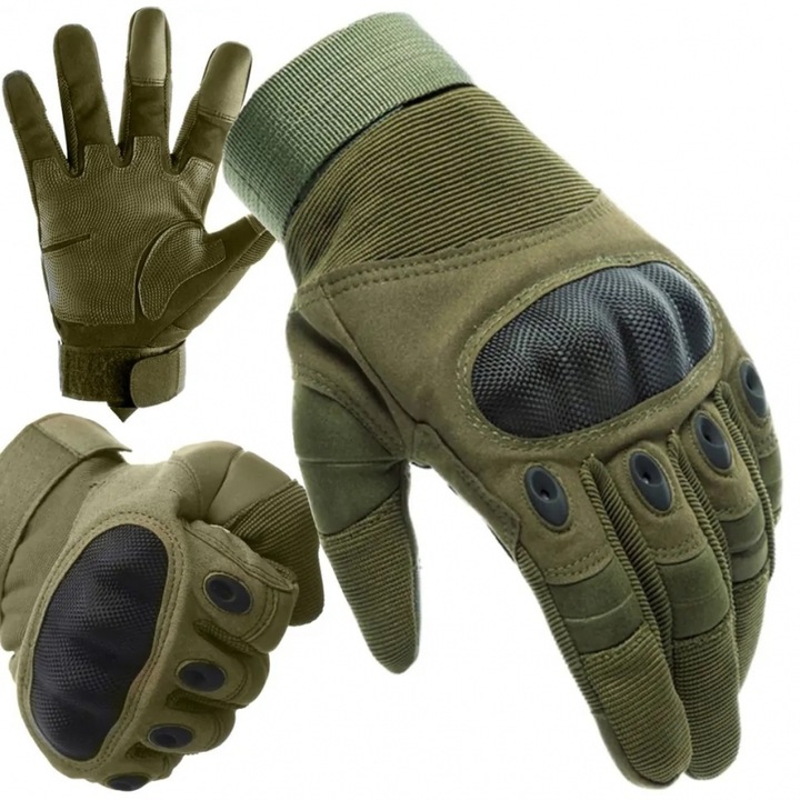 FOXTER® Военни защитни тактически ръкавици, Военни ръкавици за оцеляване със сензорен екран, маслиненозелени, размер L