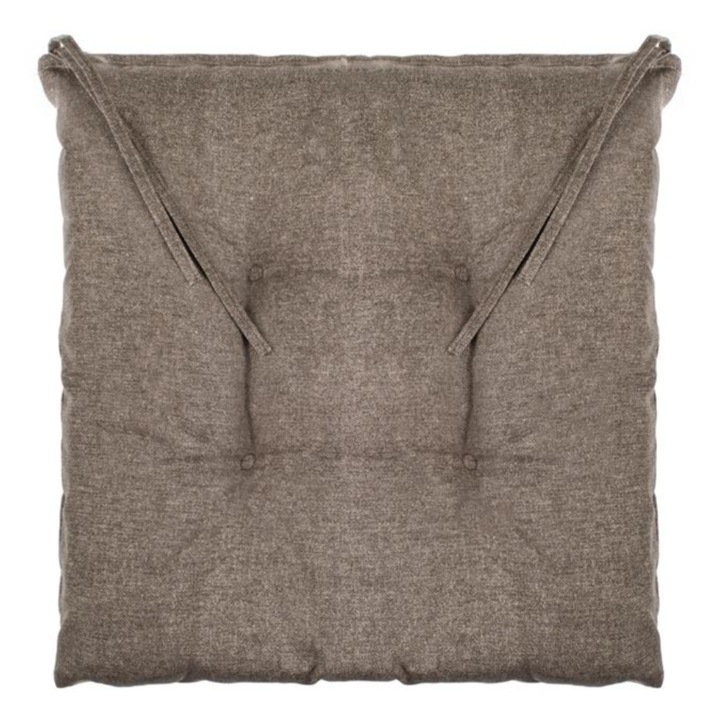 Perna pentru scaun, decorativa, cu siret de prindere, bej/maro, 40x40x5cm