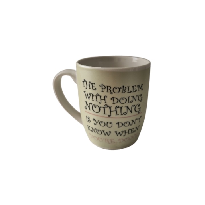 Чаша, 360 мл, Бяло/Златисто, с послание