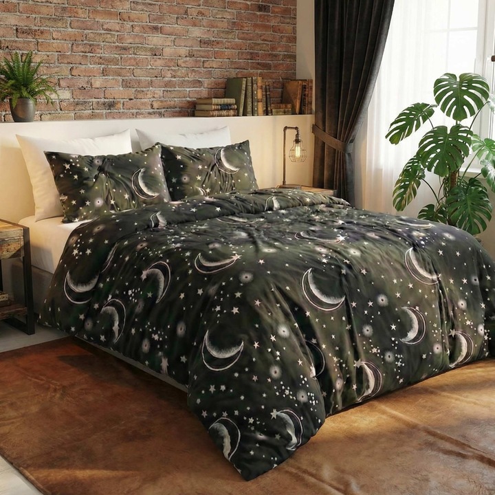 Pucioasa 6 részes Finet pamut ágyneműgarnitúra PROMO matrachuzattal 160x200 vagy 180x200 cm, paplan 200x220 cm, 2 párnahuzat 50x70 és 70x70 cm, fekete/fehér