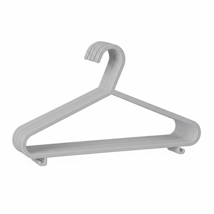 Set 10 umerase pentru hainutele copiilor, plastic, 28, 5 cm, gri