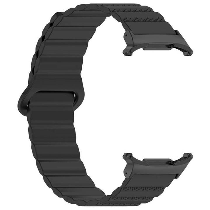 Каишка Edman, силиконова, спортна, магнитно закопчаване, черна, съвместима с Samsung Watch Ultra, 47 мм