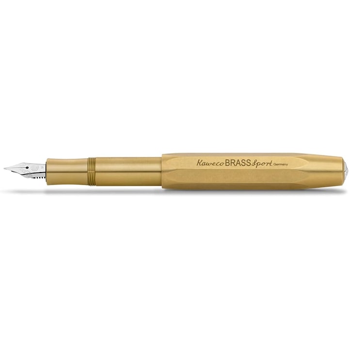 Kaweco Sport Brass töltőtoll, kompakt, robusztus, finom hegy, 10,5x13,5cm